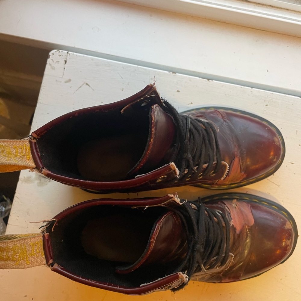 Dr. Martens Burgundy Leather Boots